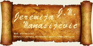 Jeremija Manasijević vizit kartica